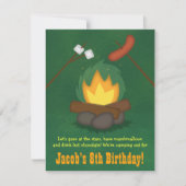 キャンピングボンファイアバースデーパーティ招待状 招待状 (正面)