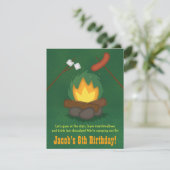 キャンピングボンファイアバースデーパーティ招待状 招待状 (スタンド正面)