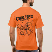キャンピングマイドッグレトロ屋外ティー Tシャツ (裏面)