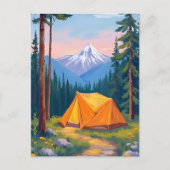 キャンピングマウンテンウォーターカラー ポストカード (正面)
