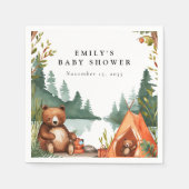 キャンピングマウンテンベビー素朴シャワー スタンダードカクテルナプキン (正面)