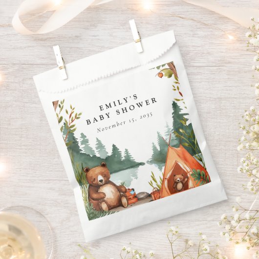 キャンピングマウンテンベビー素朴シャワー フェイバーバッグ (クリップ留めされた状態)