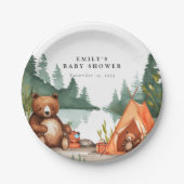 キャンピングマウンテンベビー素朴シャワー ペーパープレート (正面)