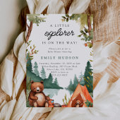 キャンピングマウンテンベビー素朴シャワー 招待状