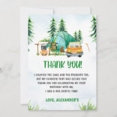 キャンピングマウンテン素朴サンキューカード 招待状 (正面)