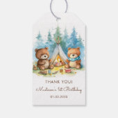 キャンピングマウンテン素朴バースデーパーティー ギフトタグ (裏面)