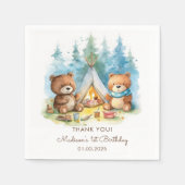 キャンピングマウンテン素朴バースデーパーティー スタンダードカクテルナプキン (正面)