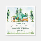 キャンピングマウンテン素朴バースデーパーティー スタンダードカクテルナプキン (正面)