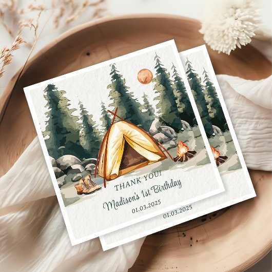 キャンピングマウンテン素朴バースデーパーティー スタンダードカクテルナプキン