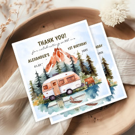 キャンピングマウンテン素朴バースデーパーティー スタンダードカクテルナプキン