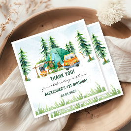 キャンピングマウンテン素朴バースデーパーティー スタンダードカクテルナプキン