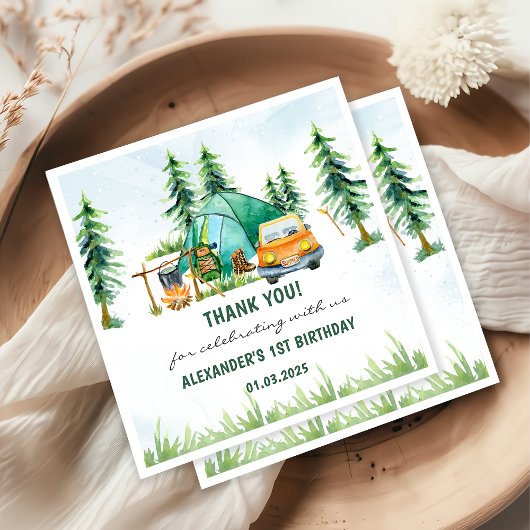 キャンピングマウンテン素朴バースデーパーティー スタンダードカクテルナプキン