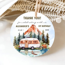 キャンピングマウンテン素朴バースデーパーティー フェイバータグ