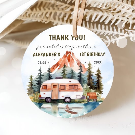 キャンピングマウンテン素朴バースデーパーティー フェイバータグ