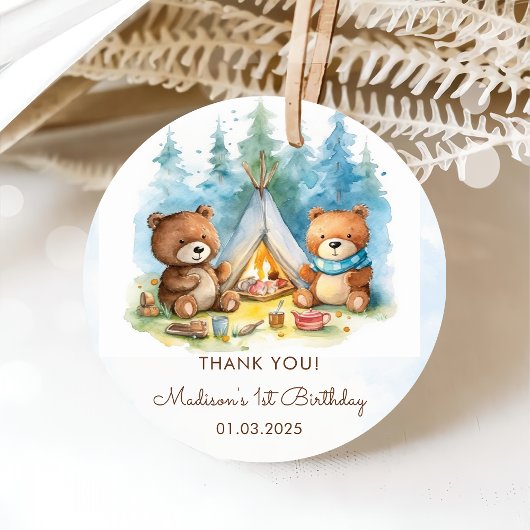 キャンピングマウンテン素朴バースデーパーティー フェイバータグ