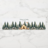 キャンピングマウンテン素朴バースデーパーティー ペットボトルラベル (シングルラベル)