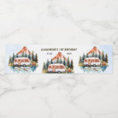 キャンピングマウンテン素朴バースデーパーティー ペットボトルラベル (シングルラベル)