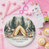 キャンピングマウンテン素朴バースデーパーティー ペーパープレート (パーティー)