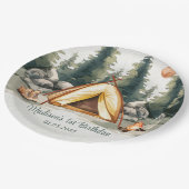 キャンピングマウンテン素朴バースデーパーティー ペーパープレート (アングル)