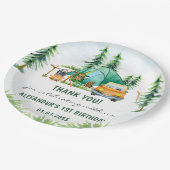 キャンピングマウンテン素朴バースデーパーティー ペーパープレート (アングル)