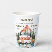 キャンピングマウンテン素朴バースデーパーティー 紙コップ (裏面)