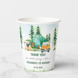 キャンピングマウンテン素朴バースデーパーティー 紙コップ