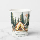 キャンピングマウンテン素朴バースデーパーティー 紙コップ (裏面)