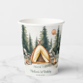 キャンピングマウンテン素朴バースデーパーティー 紙コップ (正面)