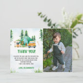 キャンピングマウンテン素朴フォトサンキューカード 招待状 (スタンド正面)