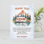 キャンピングマウンテン素朴誕生日サンキューカード 招待状 (スタンド正面)