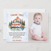 キャンピングマウンテン素朴誕生日サンキューカード 招待状 (正面)