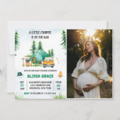 キャンピングマウンテン ラスティック ベイビーシャワー パーティー フォト 招待状 (正面)