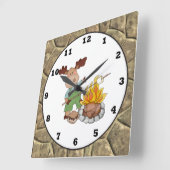 キャンピングムースの漫画の壁時計 スクエア壁時計 (傾斜)