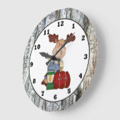 キャンピングムースの漫画の壁時計 ラージ壁時計 (傾斜)