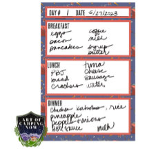 キャンピングメニュー食事計画ツール