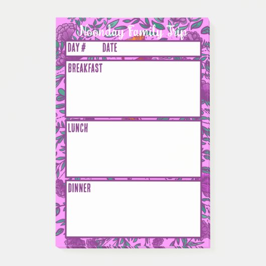 キャンピングメニュー食事計画ツール ポストイット (正面)