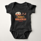 キャンピングメリークリスマストナカイパーソナライズされたー名 ベビーボディスーツ (正面)