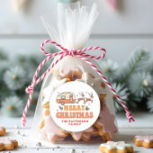 キャンピングメリークリスマストナカイパーソナライズされたー名 ラウンドシール