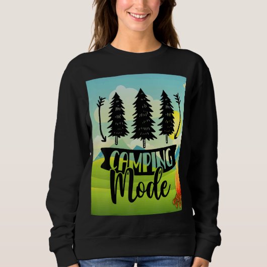 キャンピングモードボンファイアハイキングトレイル登山マウンタ スウェットシャツ (正面)