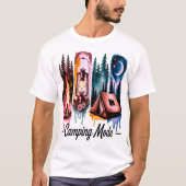 キャンピングモード自然冒険シーン Tシャツ (正面)