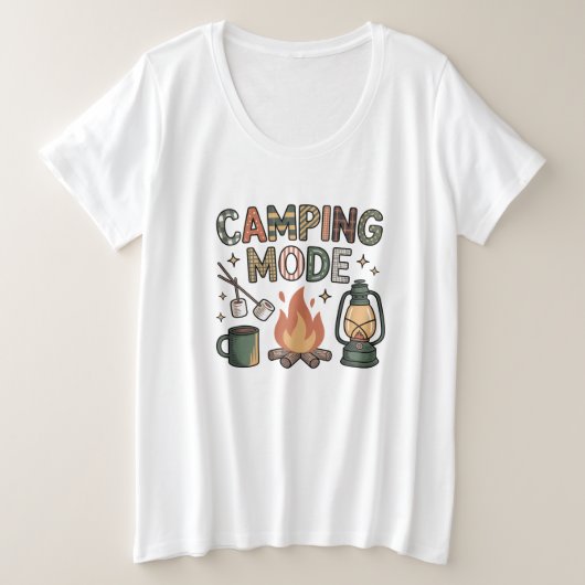 キャンピングモード プラスサイズTシャツ (デザイン正面)
