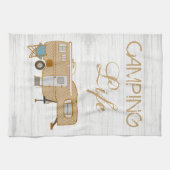 キャンピングライフことわざ5thホイールRVキャンパー キッチンタオル (横)