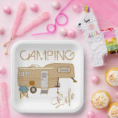 キャンピングライフことわざ5thホイールRVキャンパー ペーパープレート (パーティー)