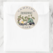 キャンピングライフキャンプグラウンドラウンド差出人住所 ラウンドシール (バッグ)