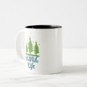 キャンピングライフタイポグラフィ ツートーンマグカップ (正面左)