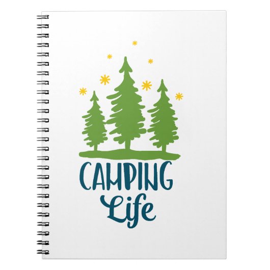 キャンピングライフタイポグラフィ ノートブック (正面)