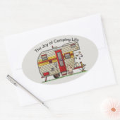 キャンピングライフトレーラーの喜び 楕円形シール (封筒)