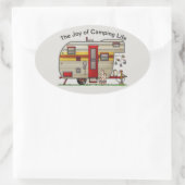 キャンピングライフトレーラーの喜び 楕円形シール (バッグ)
