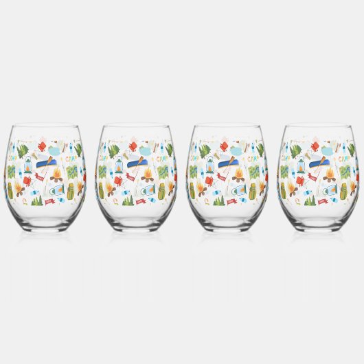 キャンピングライフ ステムなしワイングラス (正面)