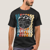 キャンピングライフ レトロ ファッション ギフト Tシャツ (正面)